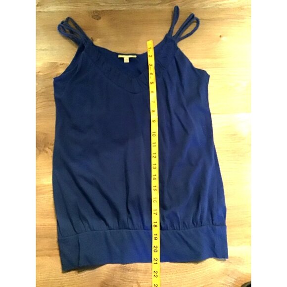 GIANNI BINI- WOMENS STRAPPY V-NECK 100% COTTON BLUE TOP SIZE X-SMALL - Picture 5 of 5